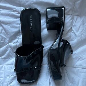 Y2’K Madden Girl Studded Black Block Mule Heel